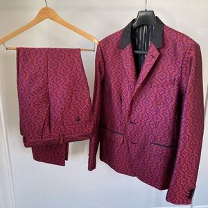 Mr. Turk Embroidered Suit 44R / 34 Waist